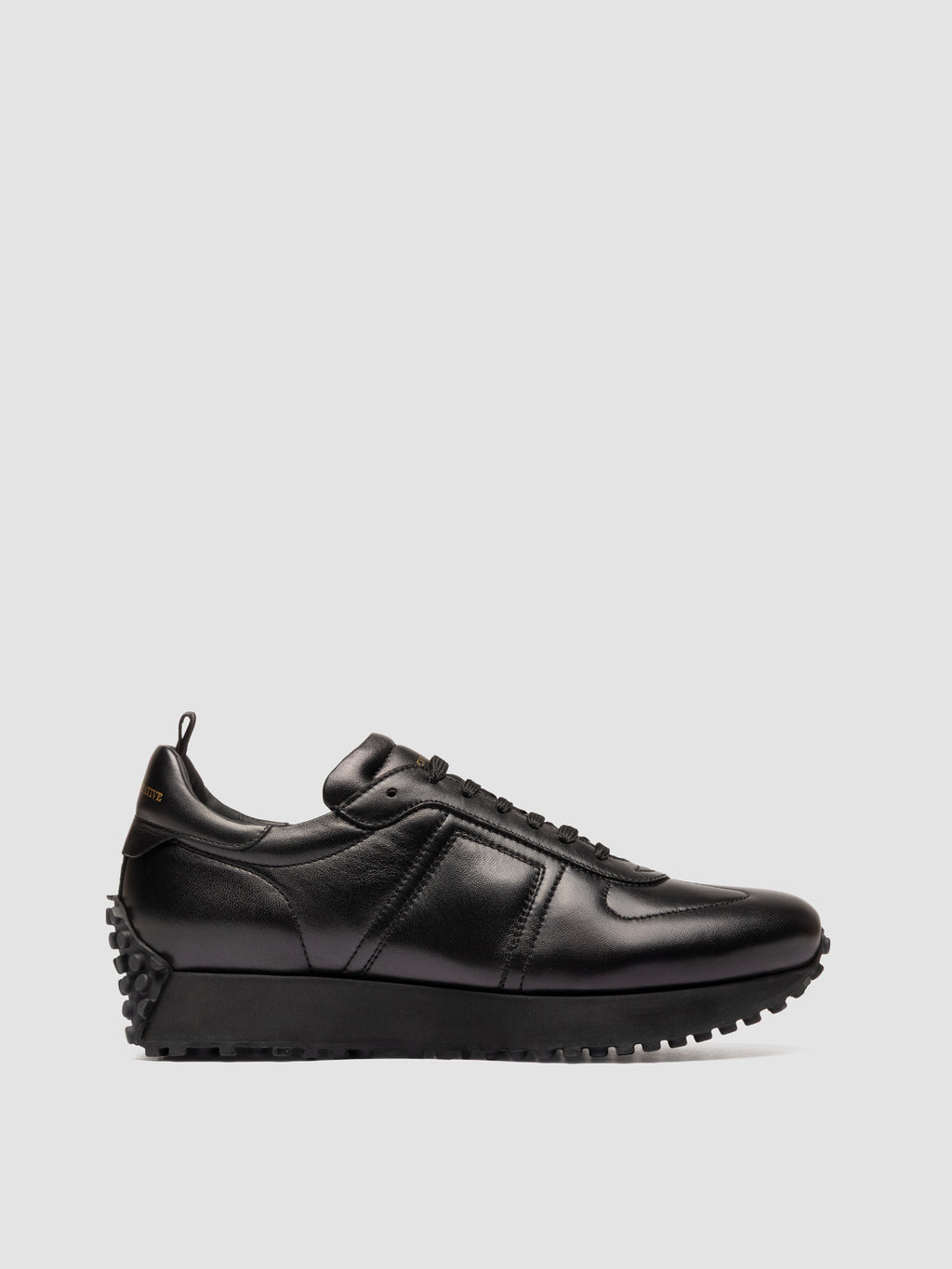KASBA 003 - Black Leather Low Top Sneakers - image 1,side view