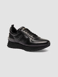 KASBA 003 - Black Leather Low Top Sneakers - thumb image 3,side view