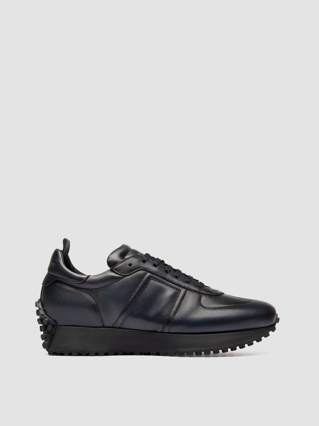 KASBA 003 - Blue Leather Low Top Sneakers - image 1,side view