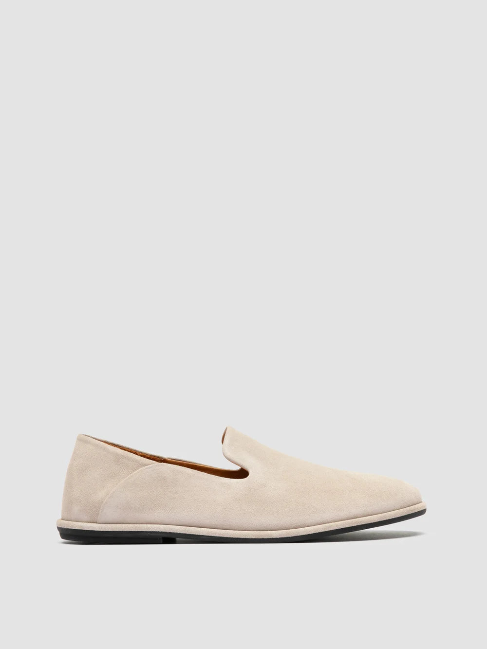 MIENNE 001 - Ivory Suede Penny Loafers - image 1,side view