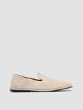 MIENNE 001 - Ivory Suede Penny Loafers - thumb image 1,side view