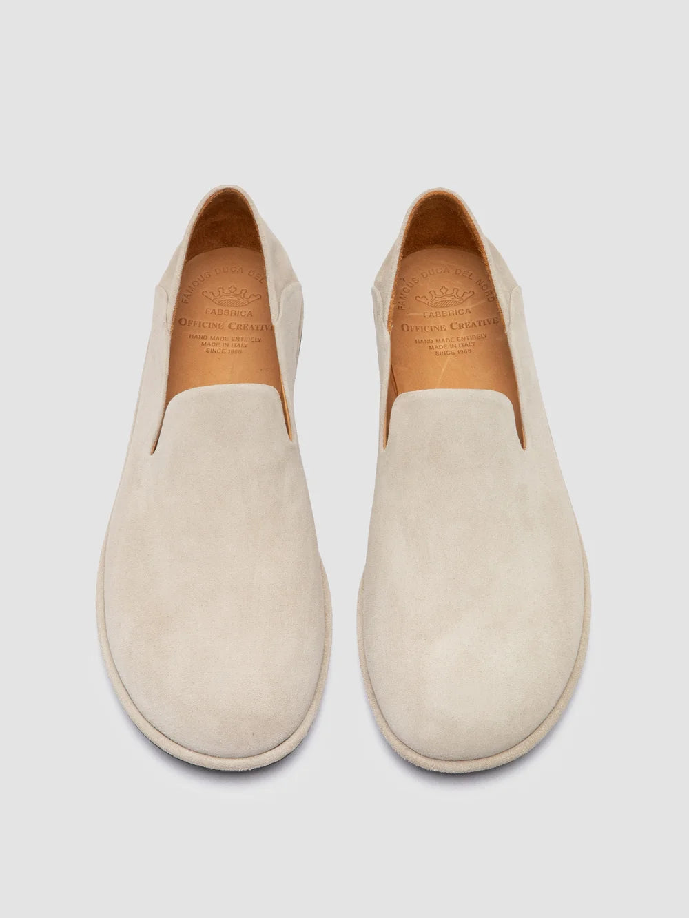 MIENNE 001 - Ivory Suede Penny Loafers - image 2,side view
