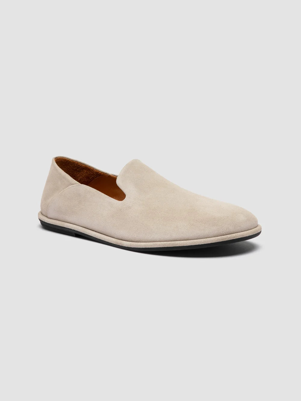 MIENNE 001 - Ivory Suede Penny Loafers - image 3,side view