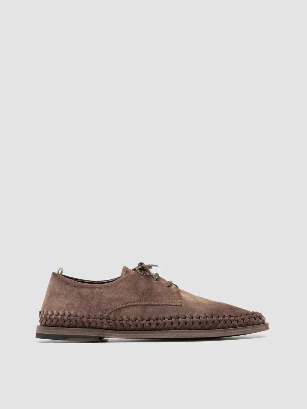 MILES 001 - Taupefarbene Derby-Schuhe aus Wildleder - image 1,side view