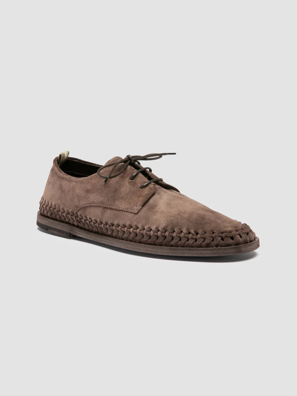 MILES 001 - Taupefarbene Derby-Schuhe aus Wildleder - image 3,side view