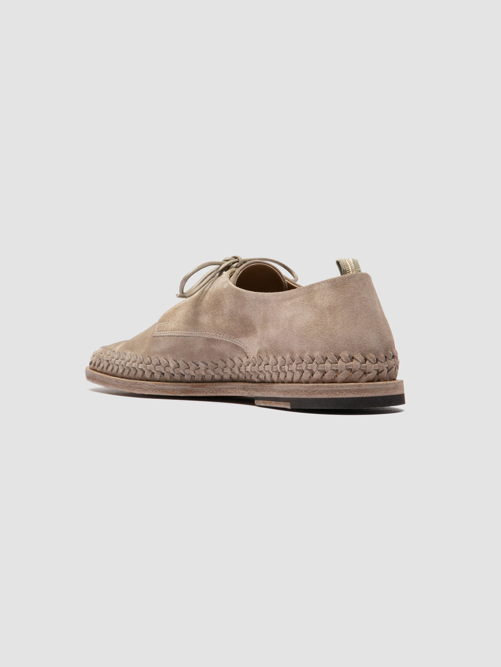 MILES 001 - Beige Suede Derby Shoes - image 4,side view