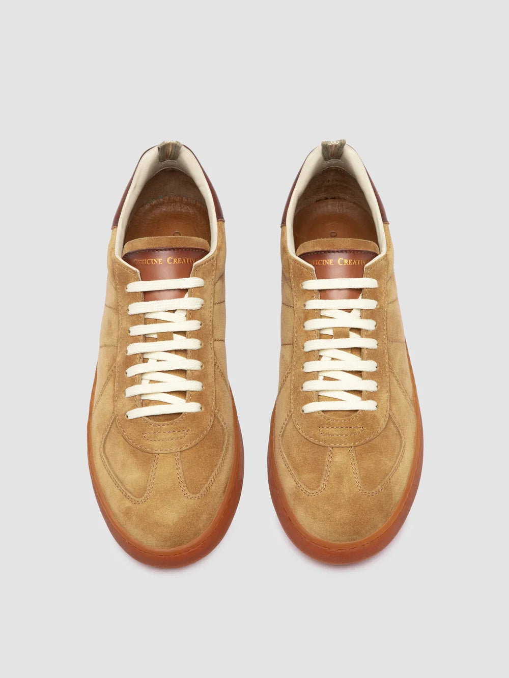MILITIA 002 - Beige Sneaker aus Wildleder und Leder - image 2,side view