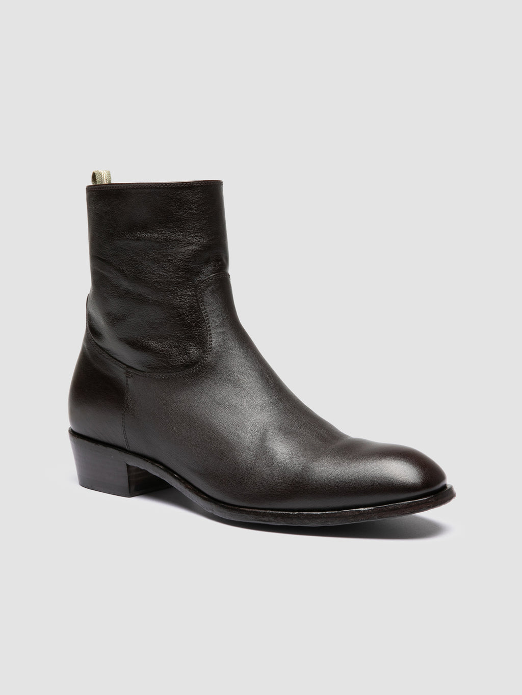 MONEGAL 002 - Brown Leather Zip boots - image 3,side view