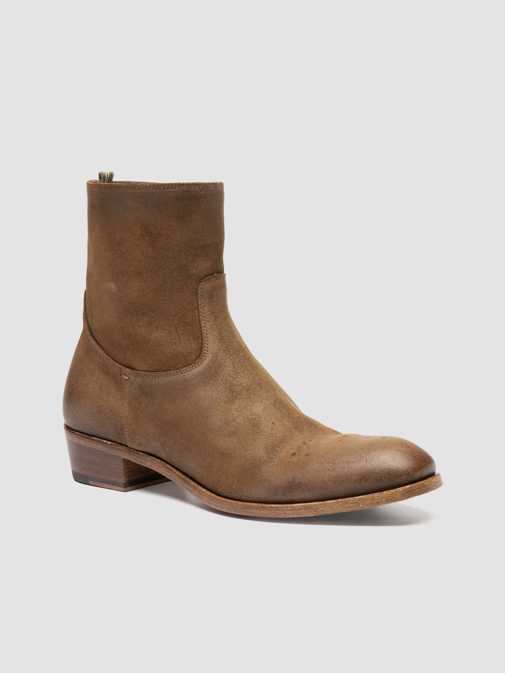 MONEGAL 002 - Brown Suede Zip boots - image 3,side view