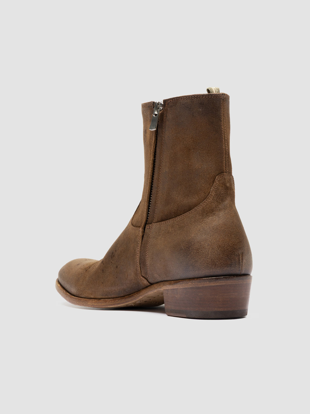 MONEGAL 002 - Brown Suede Zip boots - image 4,side view