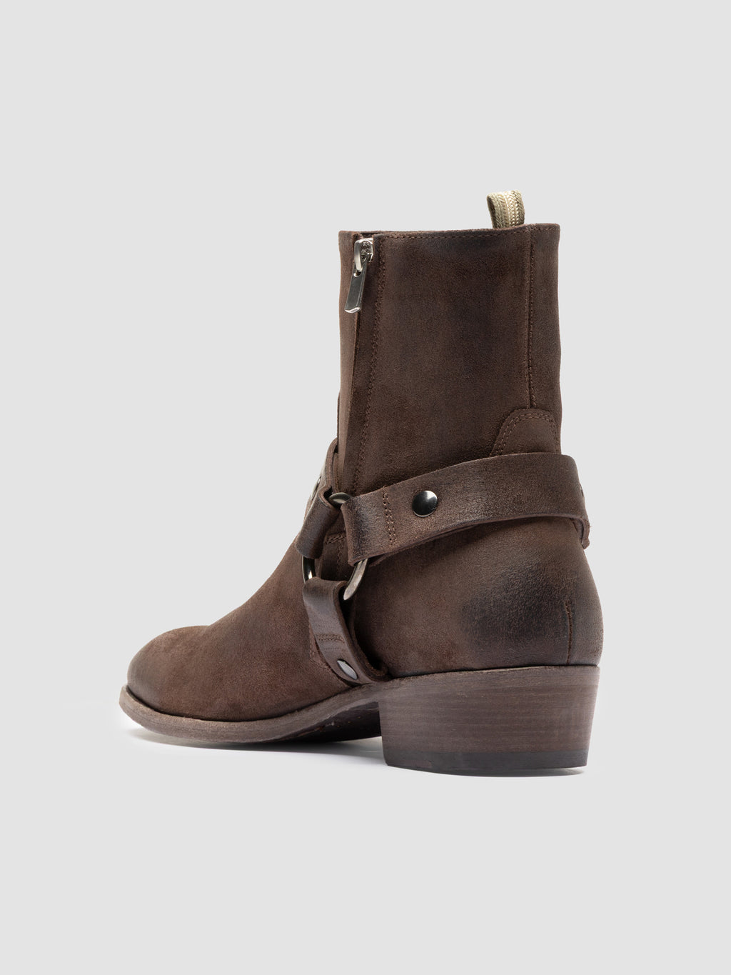 MONEGAL 004 - Brown Suede Zipped Boots - image 4,side view