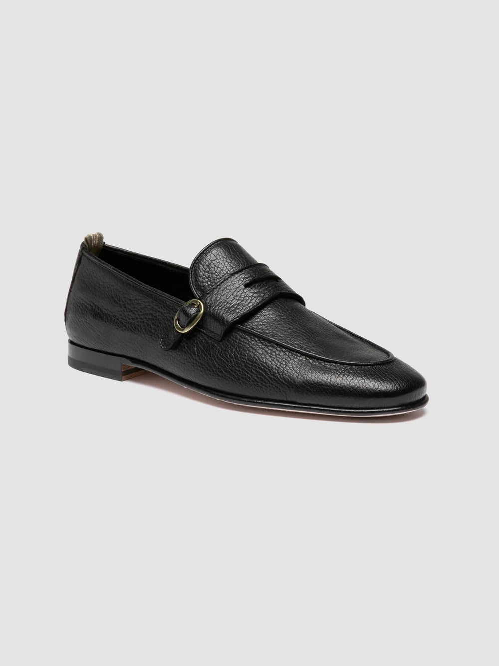 OLIVER 011 - Black Leather Penny Loafers - image 3,side view