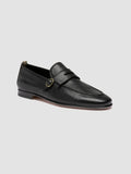 OLIVER 011 - Black Leather Penny Loafers - thumb image 3,side view