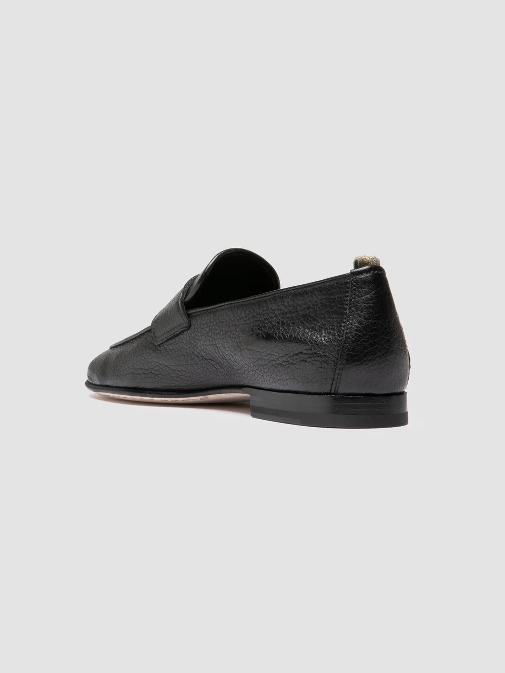 OLIVER 011 - Black Leather Penny Loafers - image 4,side view