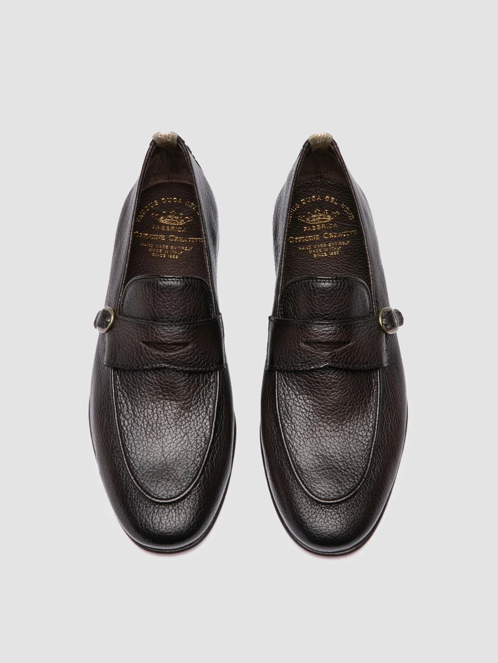 OLIVER 011 - Brown Leather Penny Loafers - image 2,side view