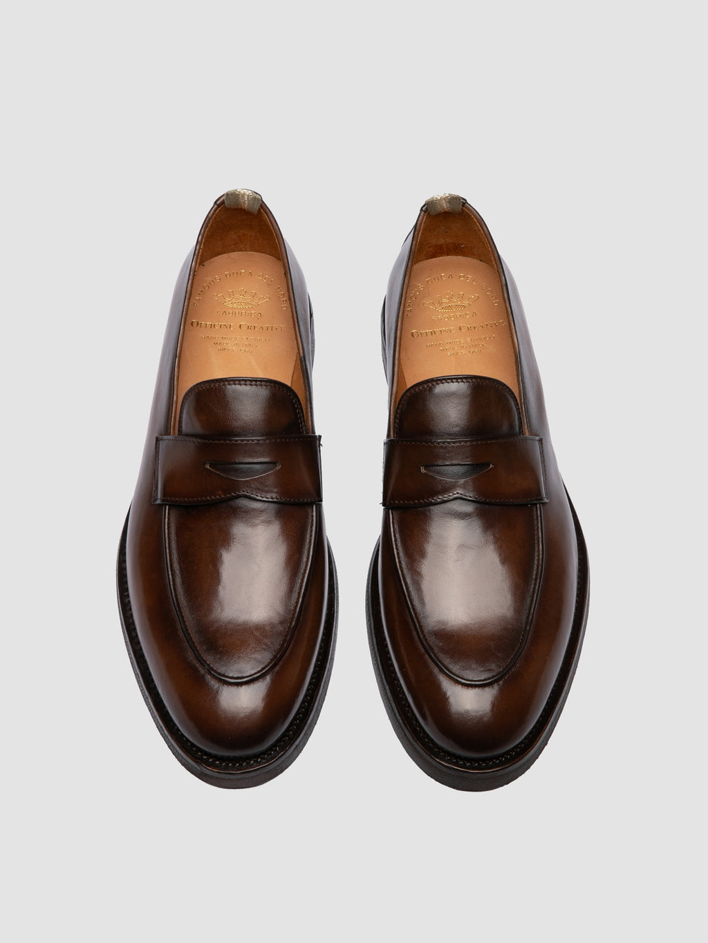 OPERA FLEXI 101 - Brown Leather Penny Loafers - image 2,side view