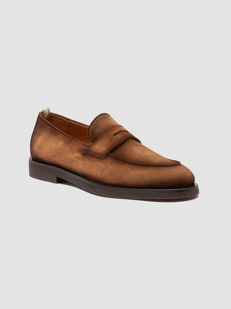 Mens Blue Suede Penny Loafers: OPERA FLEXI 101 Officine Creative - 3