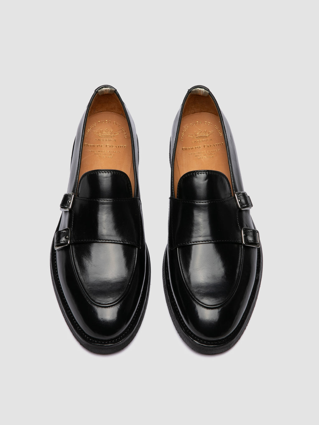 OPERA FLEXI 105 - Black Leather Monk Shoes - image 2,side view
