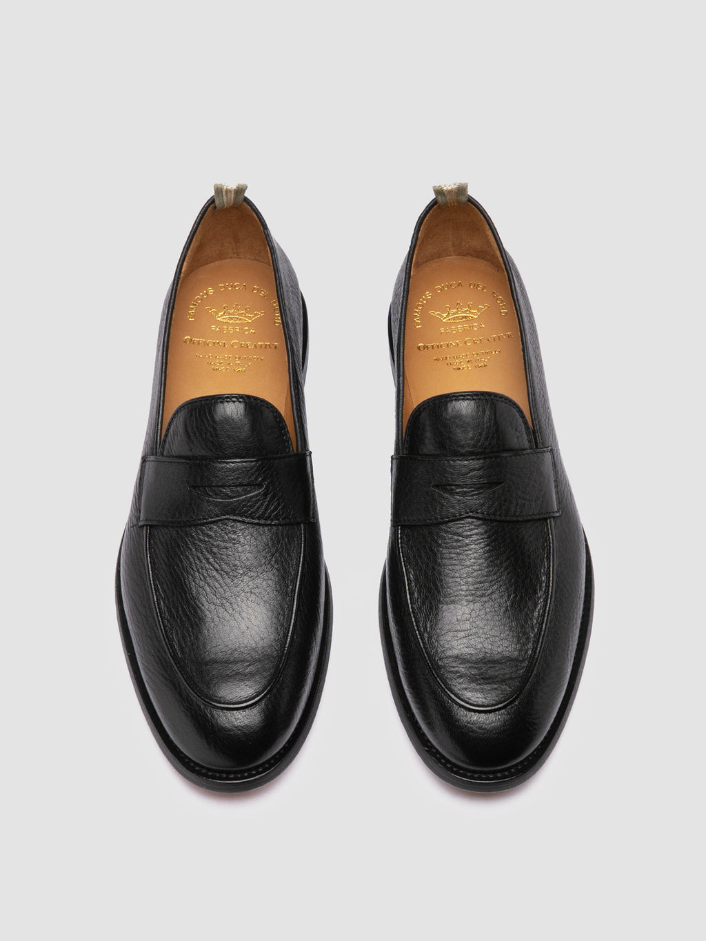 OPERA 001 - Black Leather Penny Loafers - image 2,side view