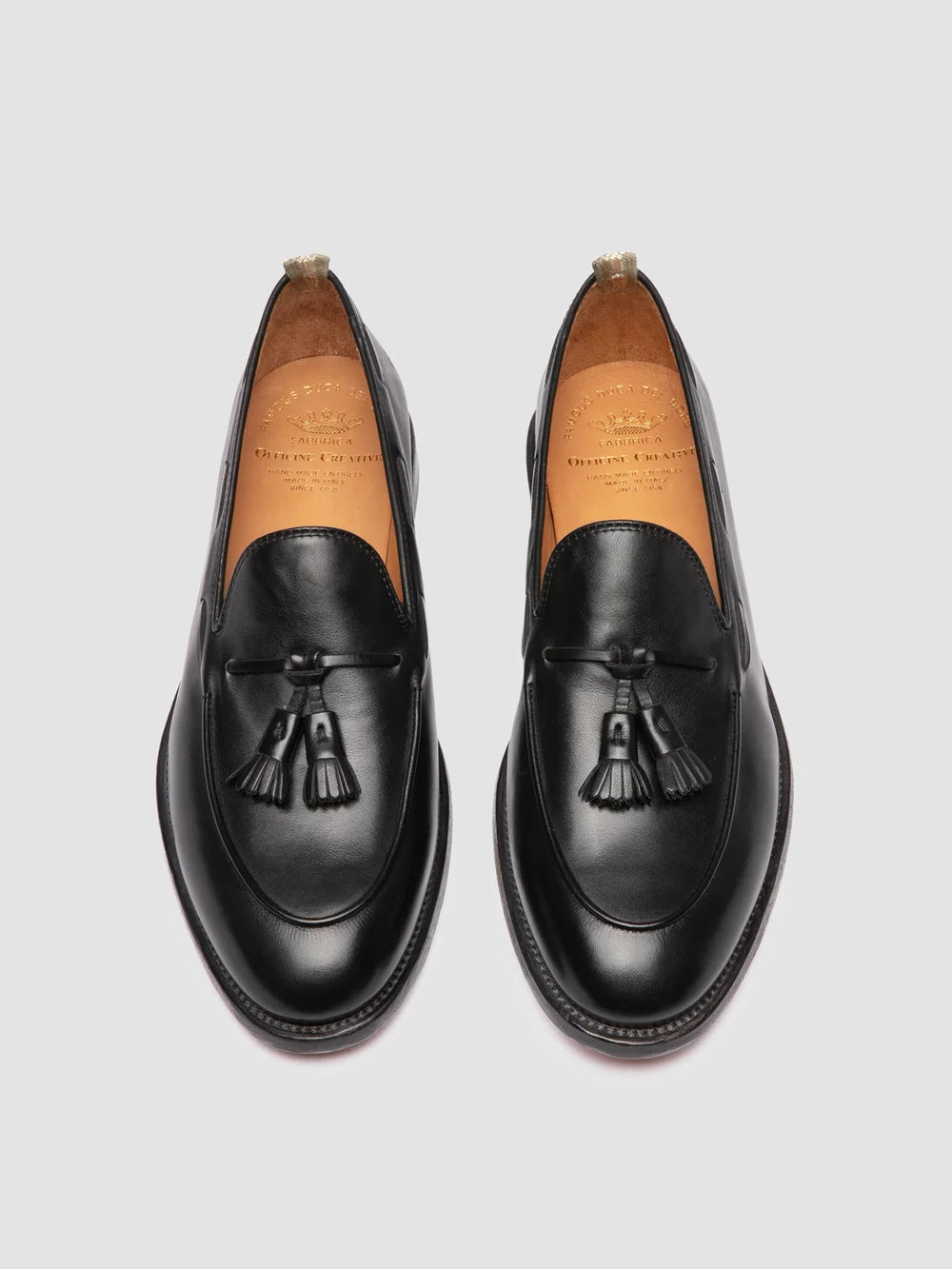 OPERA 002 - Black Leather Tassel Loafers - image 2,side view