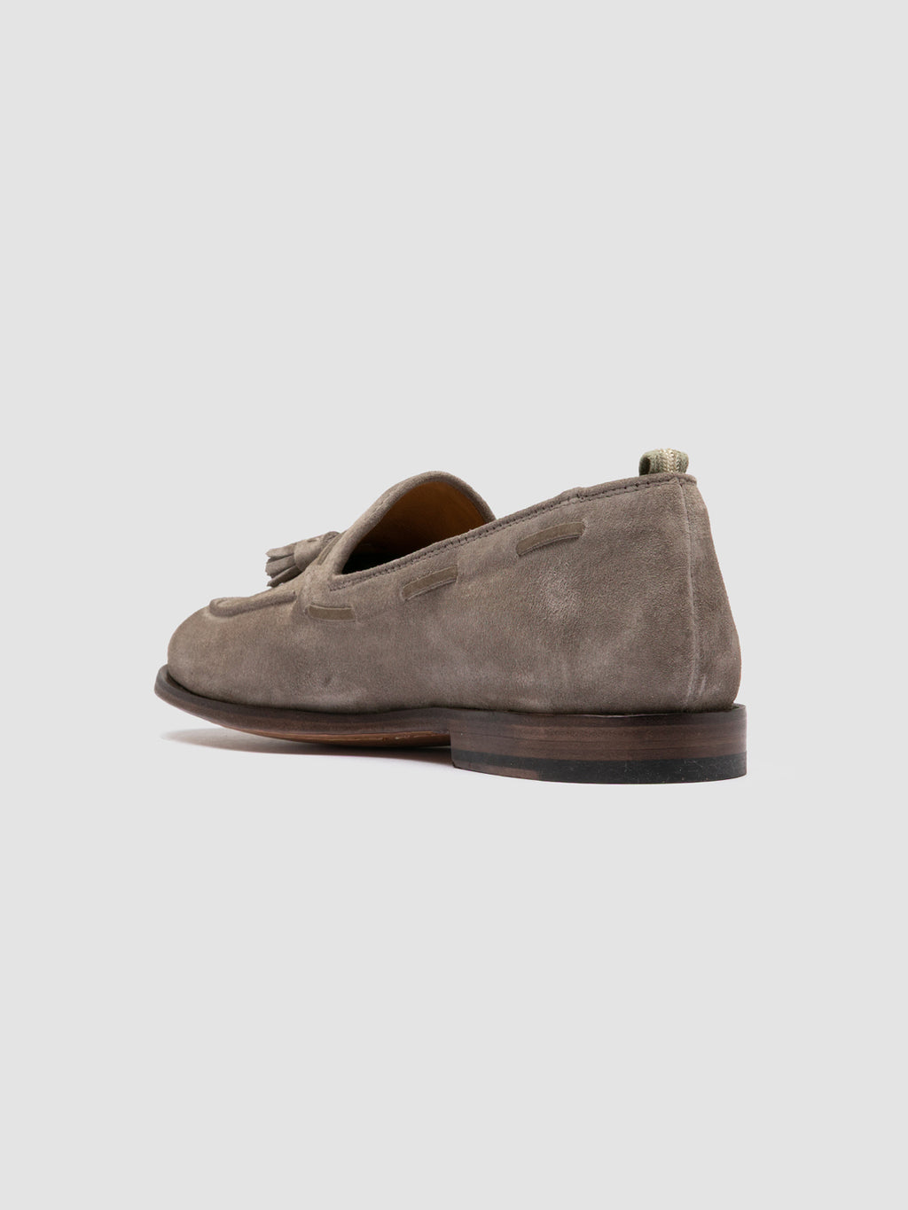 OPERA 002 - Taupefarbene Slipper aus Wildleder mit Quaste - image 4,side view