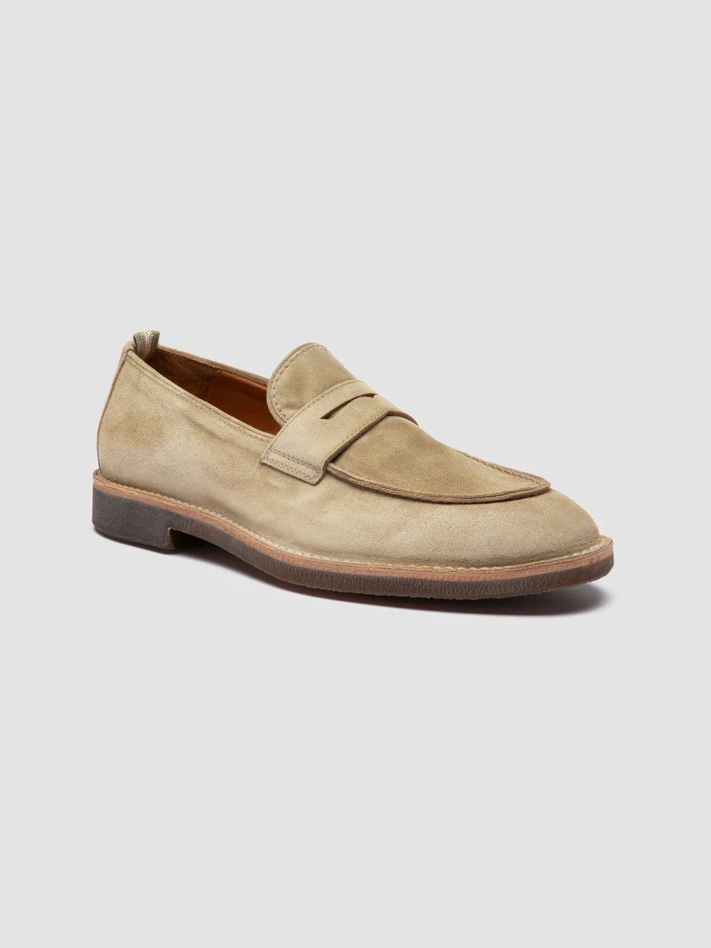 OPERA SD FLEXI 001 - Beigefarbene Penny-Slipper aus Wildleder - image 3,side view