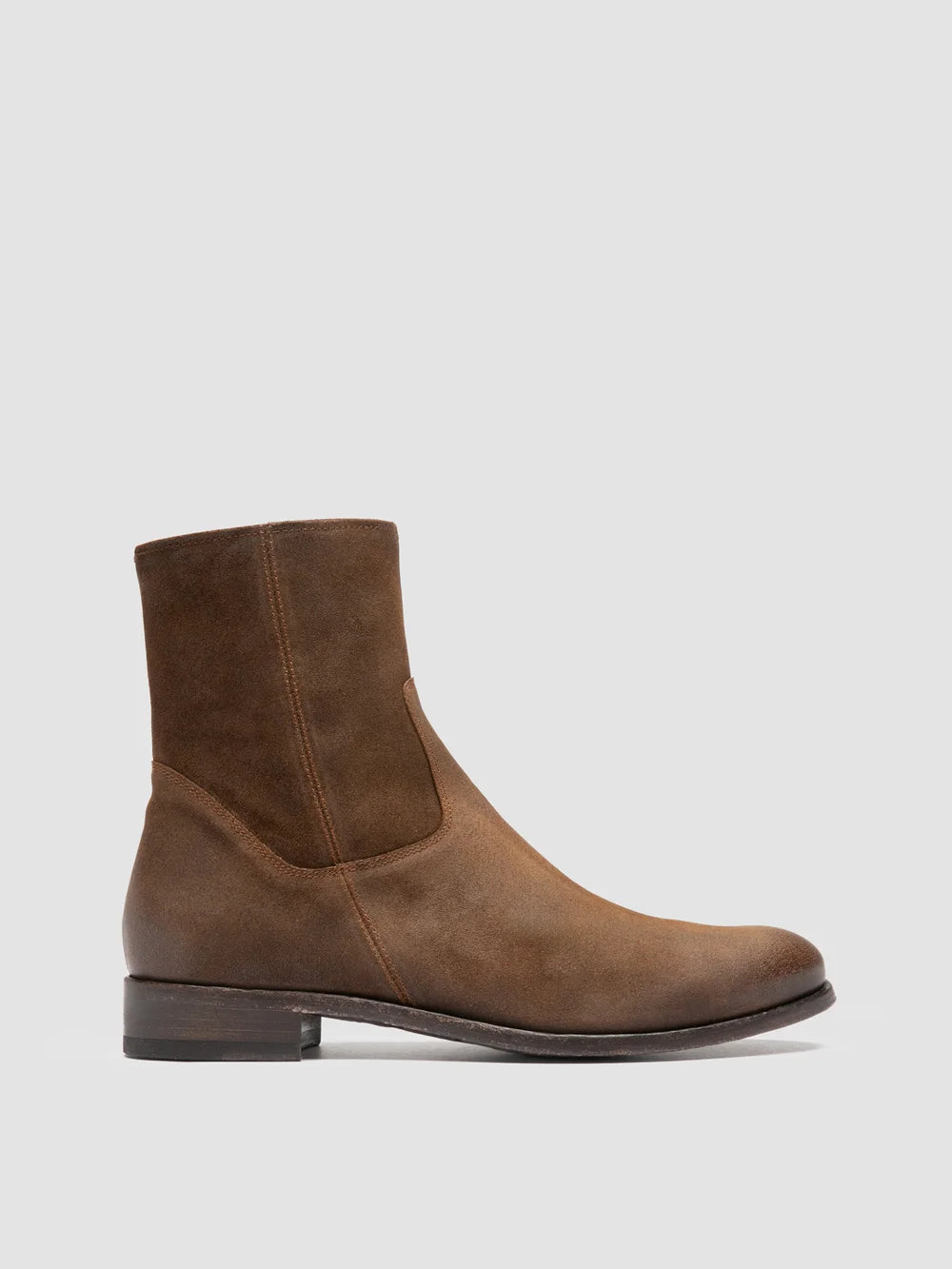 PAUL 002 - Brown Suede Zipped Boots - image 1,side view