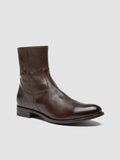 PAUL 002 - Brown Leather Zipped Boots - thumb image 3,side view
