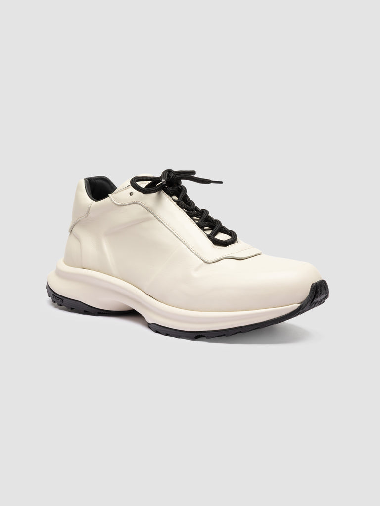 PHASE 001 - White Leather Low Top Sneakers