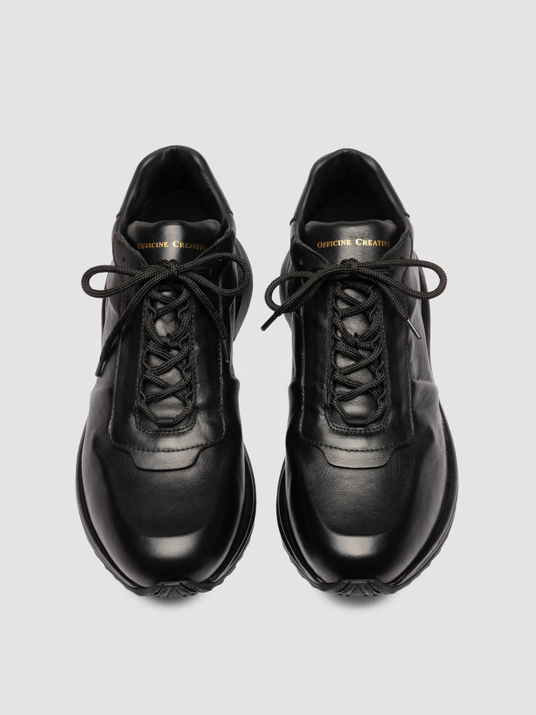 PHASE 001 - Black Leather Low Top Sneakers