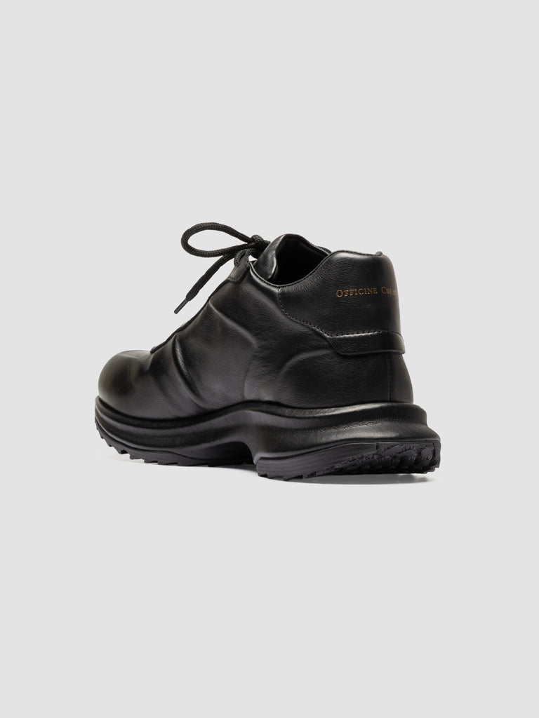 PHASE 001 - Black Leather Low Top Sneakers
