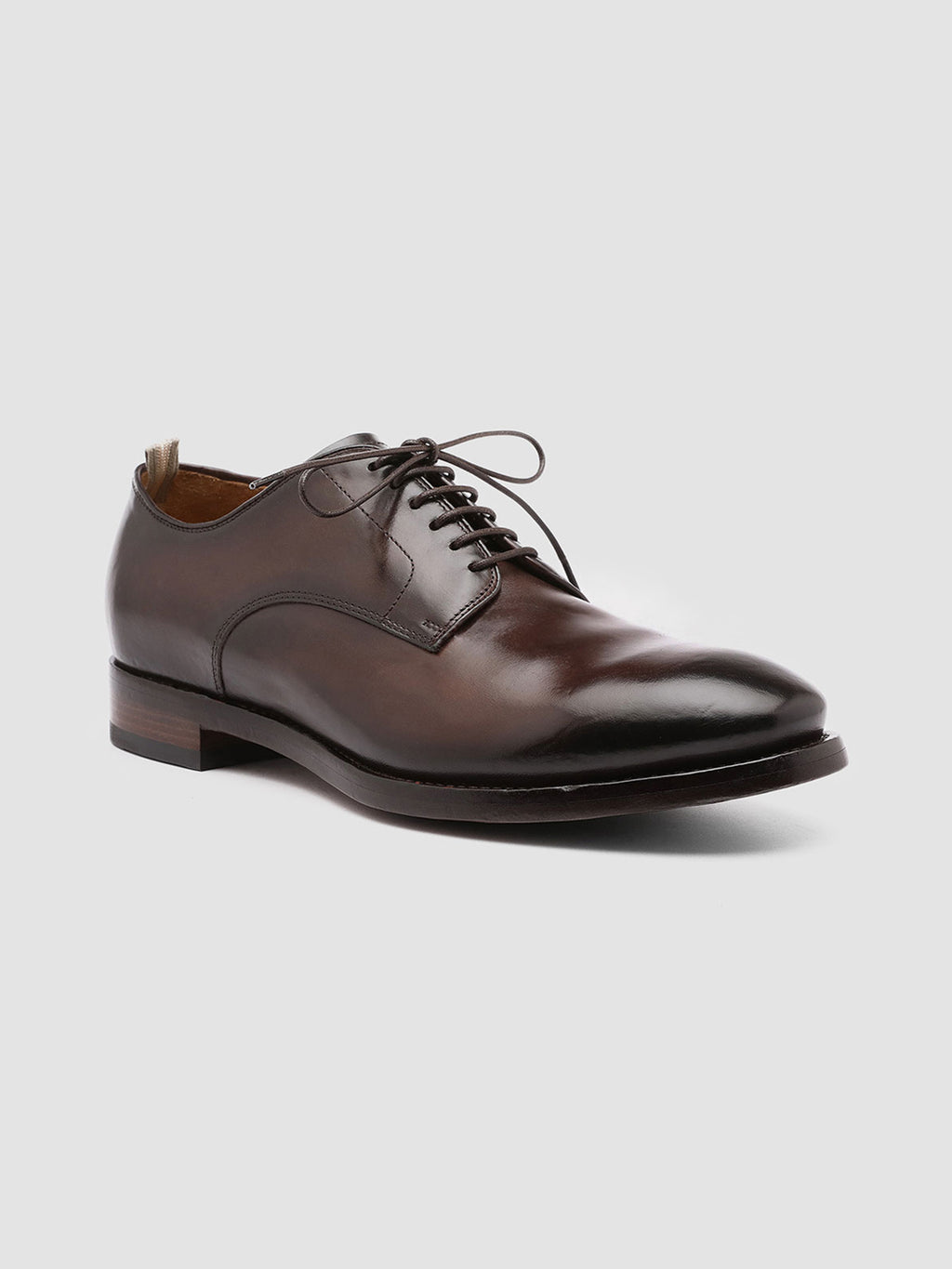 PROVIDENCE 001 - Braune Derby-Schuhe aus Leder - image 3,side view