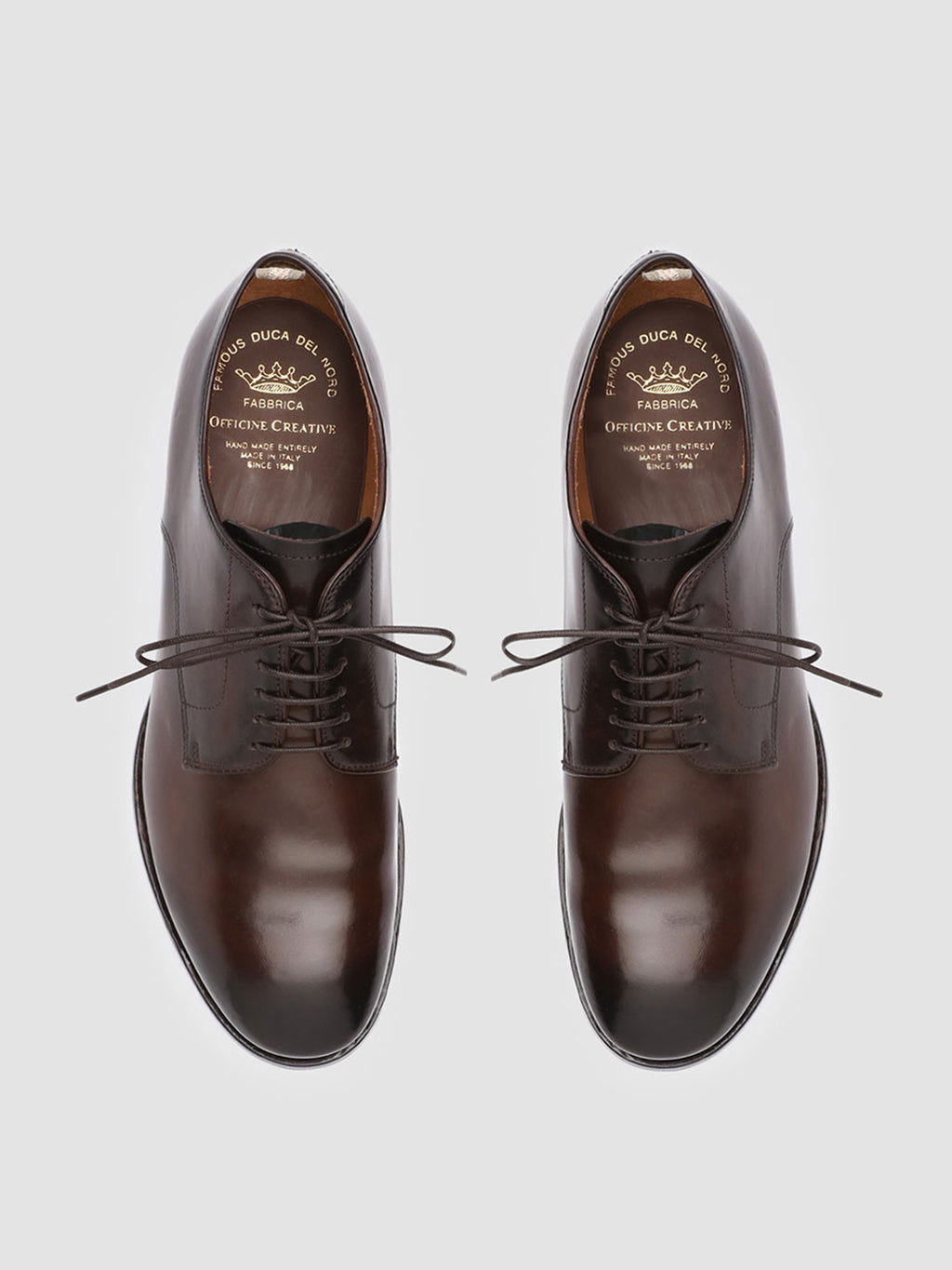 PROVIDENCE 001 - Braune Derby-Schuhe aus Leder - image 2,side view