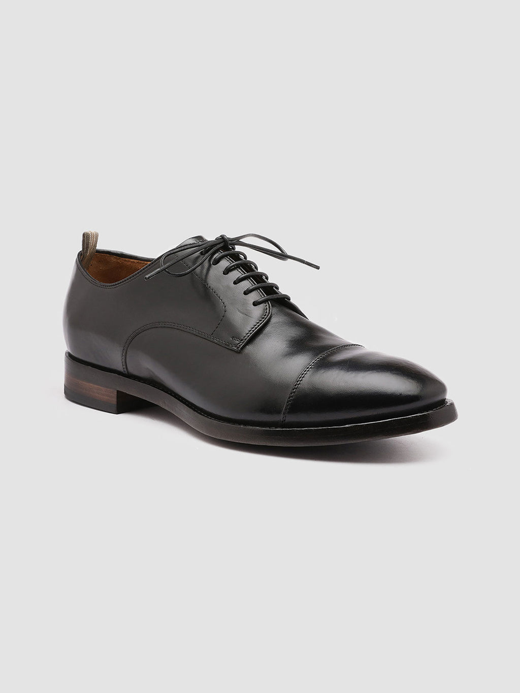 PROVIDENCE 004 - Schwarze Derby-Schuhe aus Leder - image 3,side view