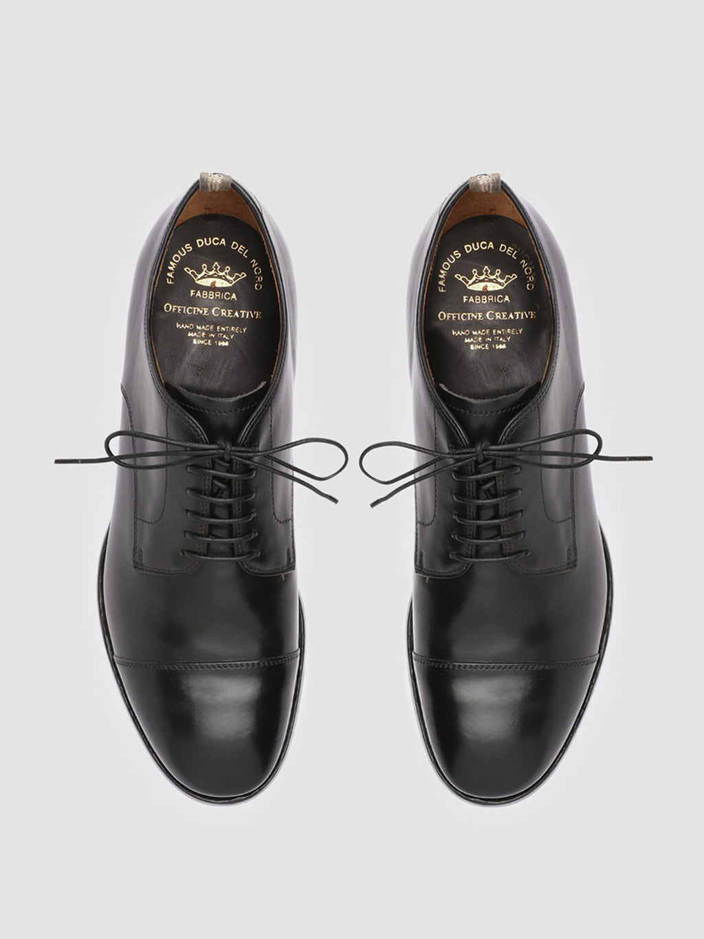 PROVIDENCE 004 - Schwarze Derby-Schuhe aus Leder - image 2,side view