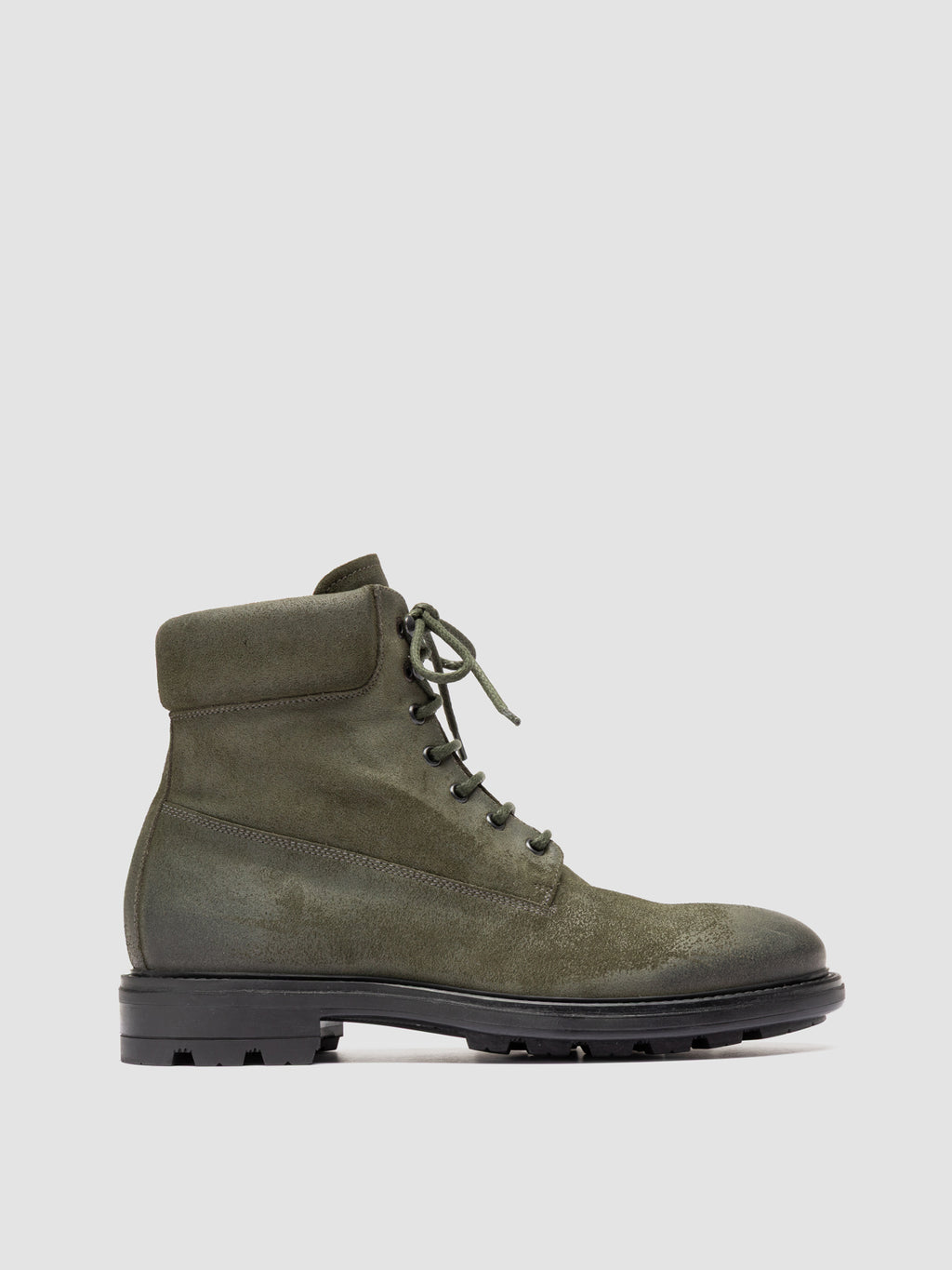 REMOTE 001 - Green Suede Lace Up Boots - image 1,side view