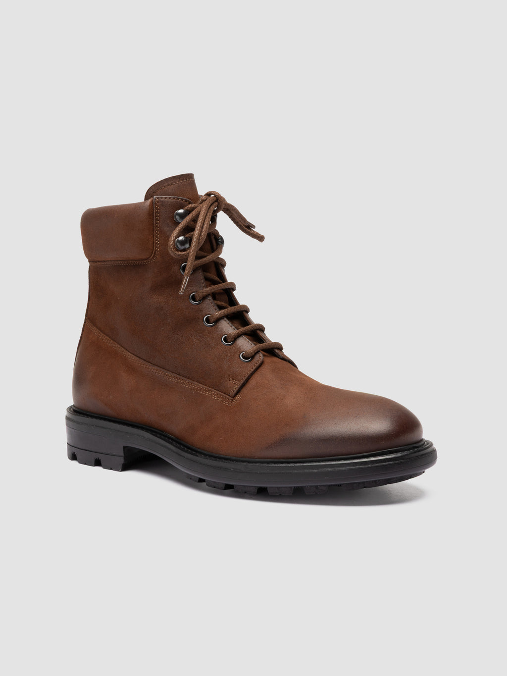 REMOTE 001 - Brown Suede Lace Up Boots - image 3,side view