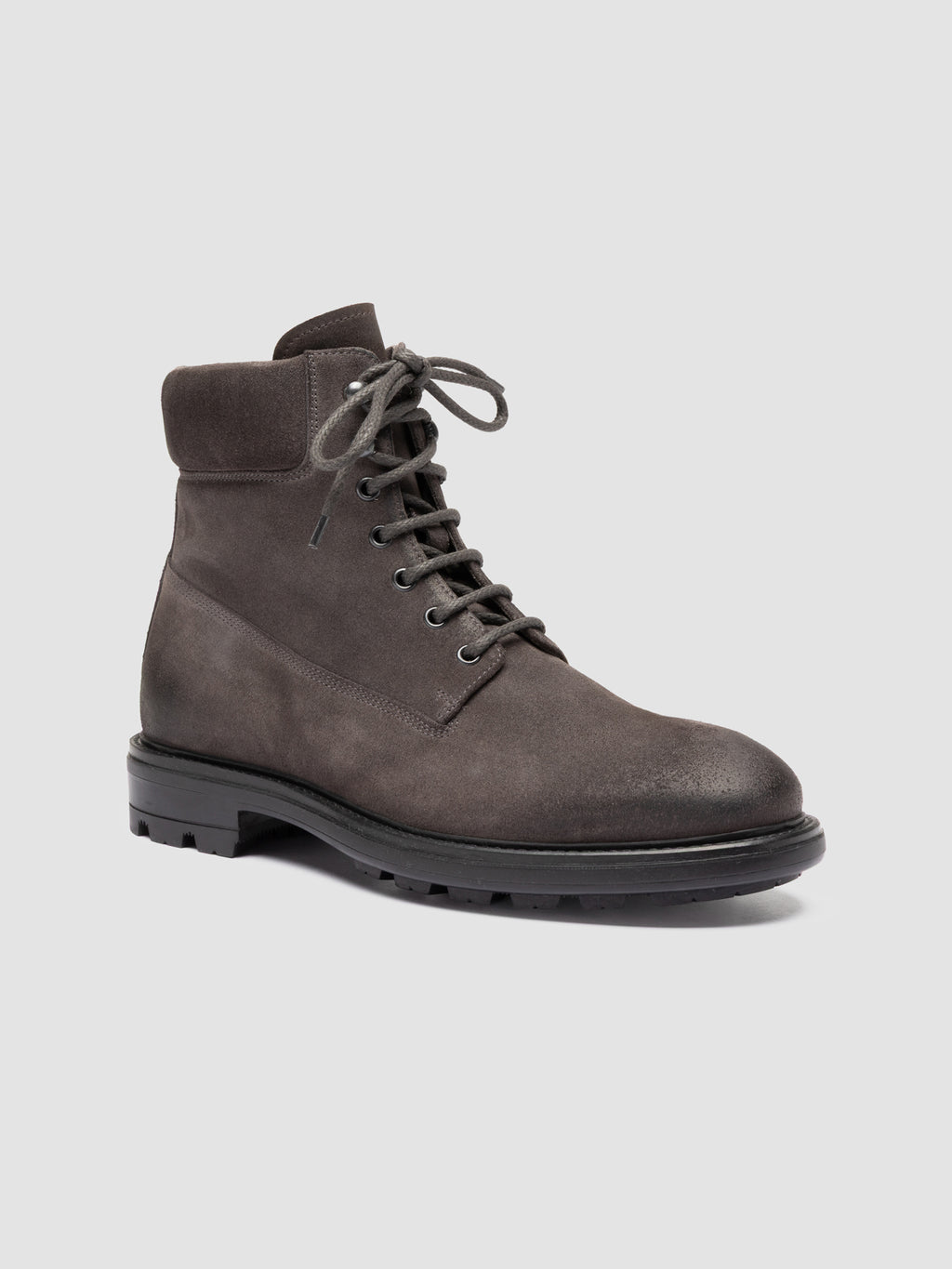 REMOTE 001 - Grey Suede Lace Up Boots - image 3,side view