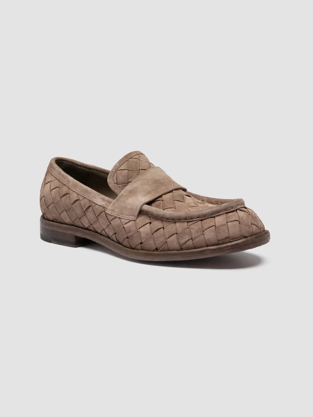 RUGGED 008 - Taupe Suede Penny Loafers - image 3,side view