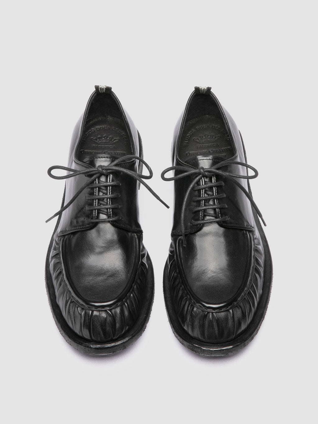 RUGGED 018 - Black Leather Derby Shoes - image 2,side view