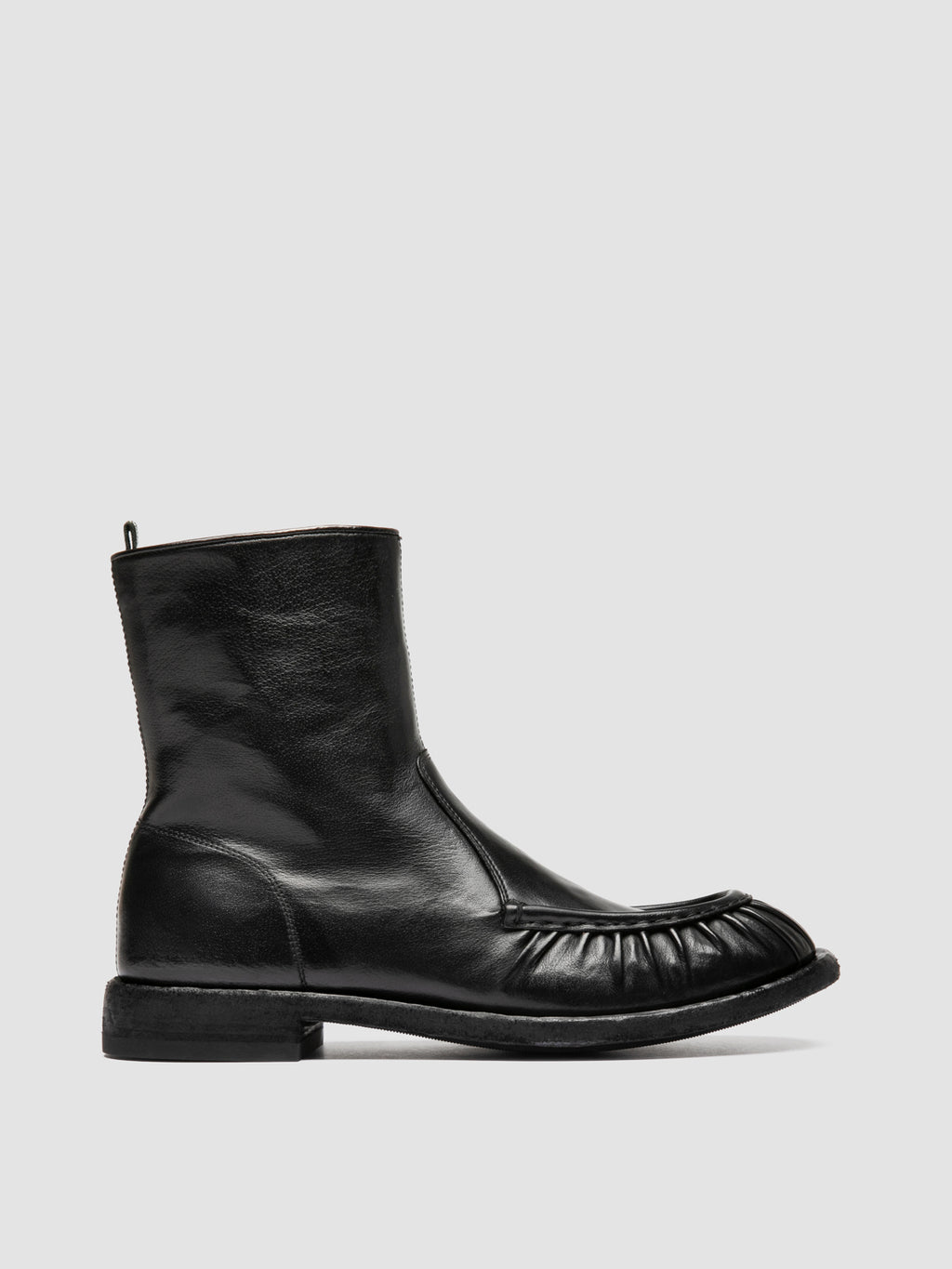 RUGGED 020_W - Black Leather Zipped Boots - image 1,side view