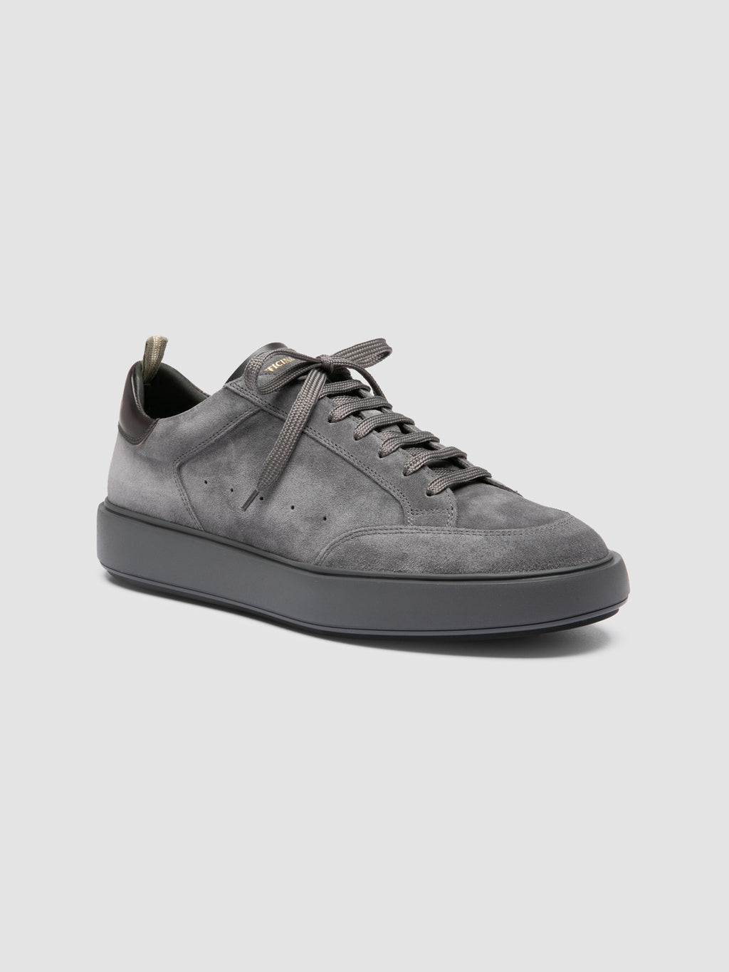 SEQUEL 001 - Grey Suede and Leather Sneakers - image 3,side view