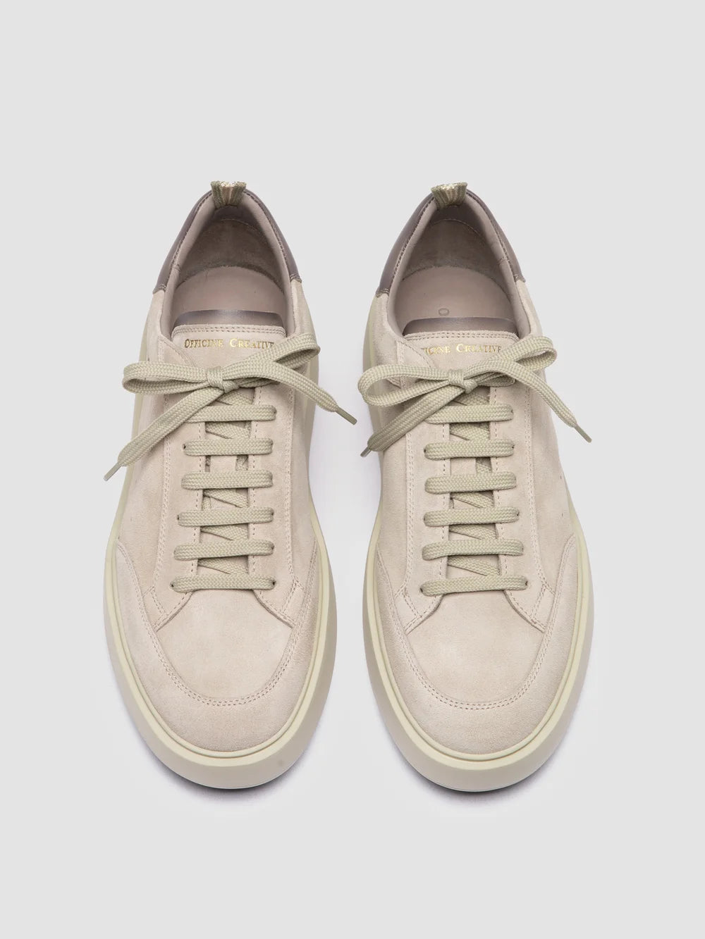 SEQUEL 001 - Ivory Suede and Leather Sneakers - image 2,side view