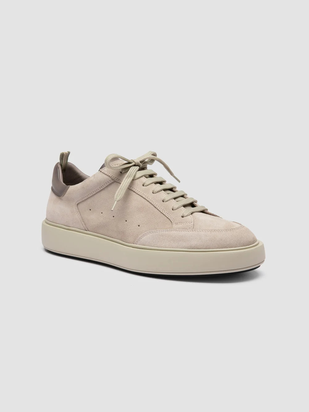 SEQUEL 001 - Ivory Suede and Leather Sneakers - image 3,side view