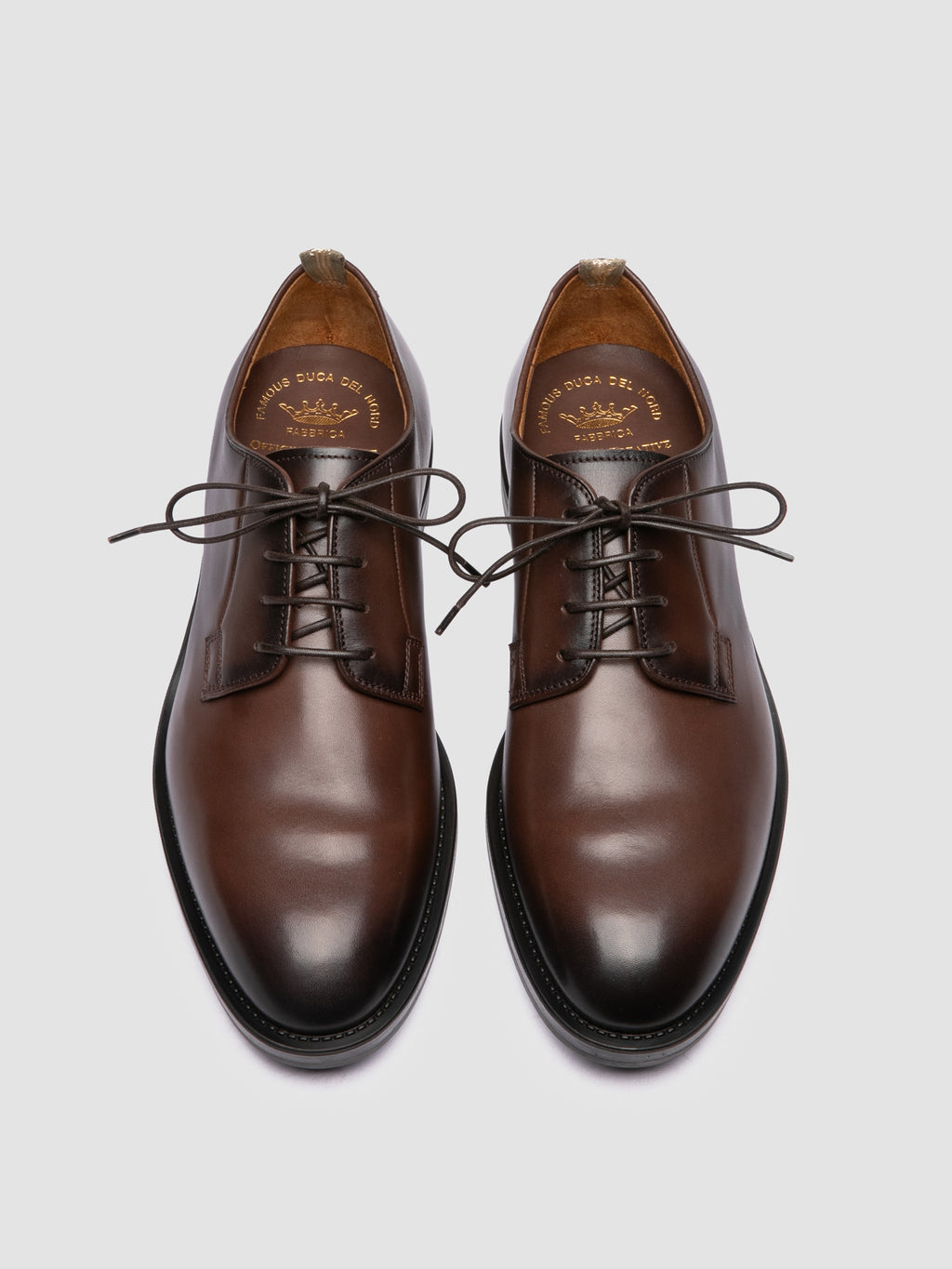 SILENT 001 - Brown Leather Derby Shoes - image 2,side view