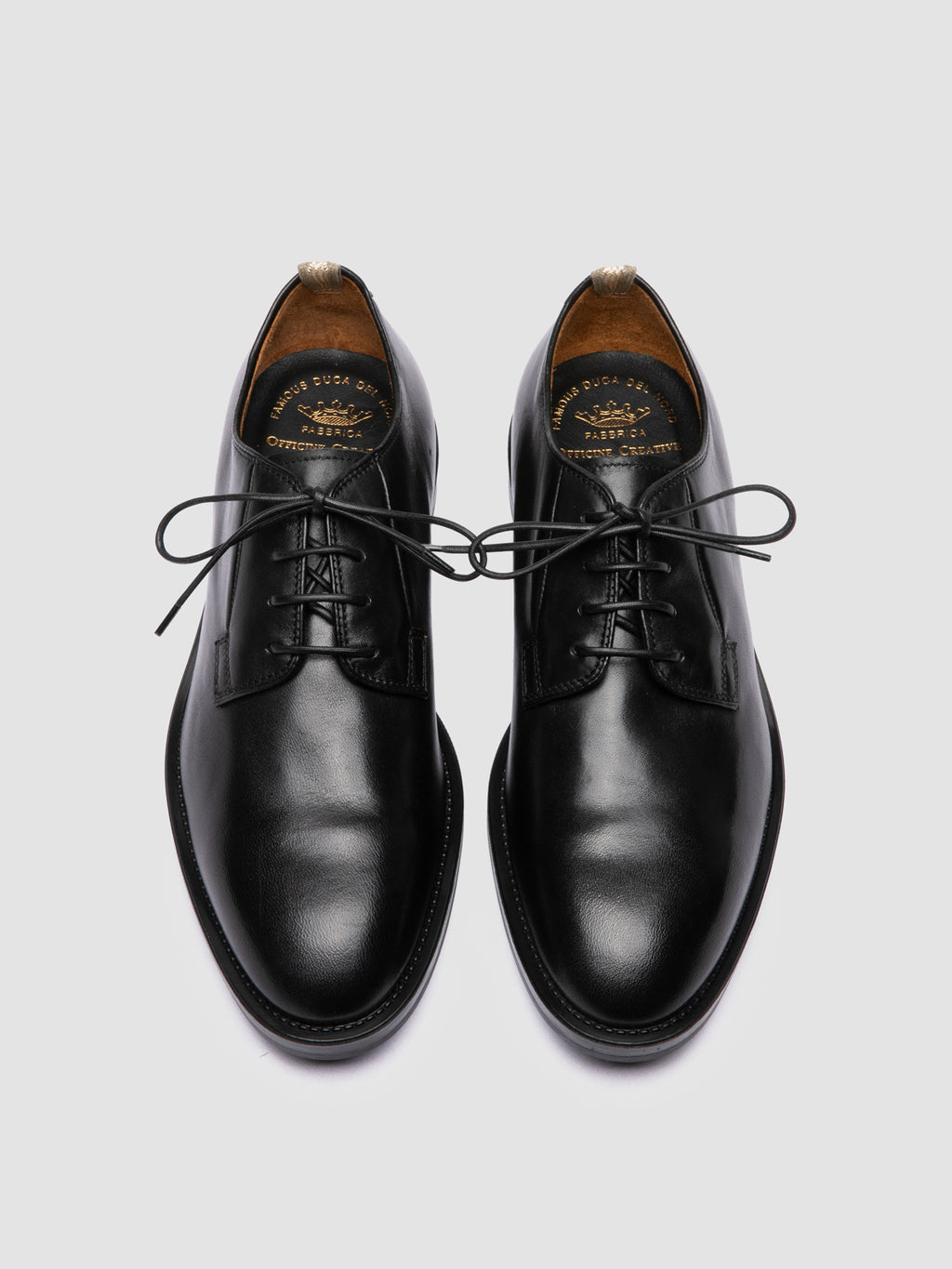 SILENT 001 - Black Leather Derby Shoes - image 2,side view
