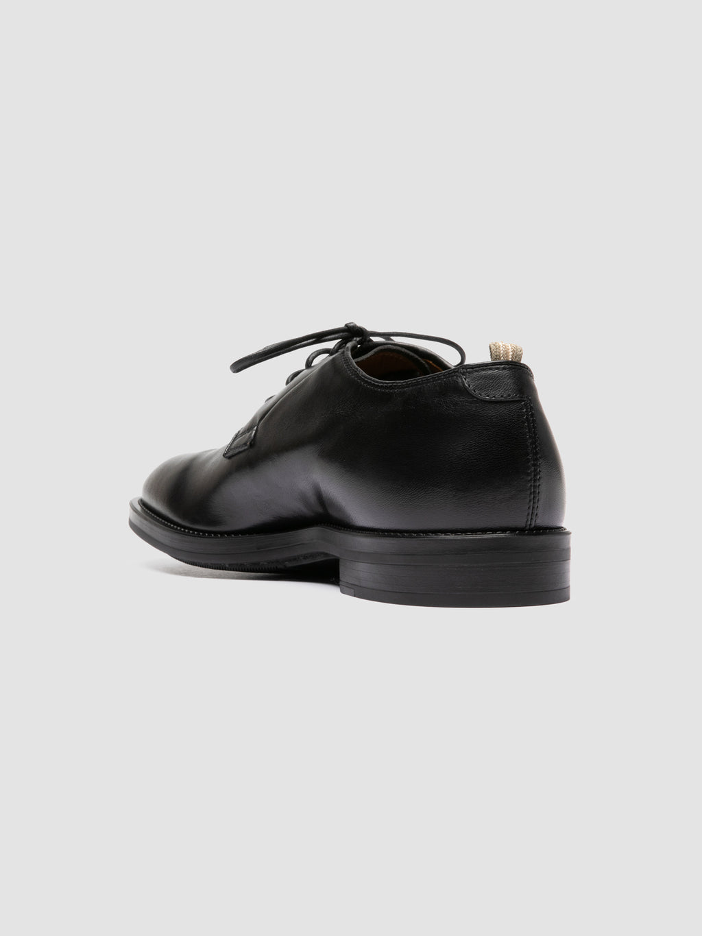 SILENT 001 - Black Leather Derby Shoes - image 4,side view
