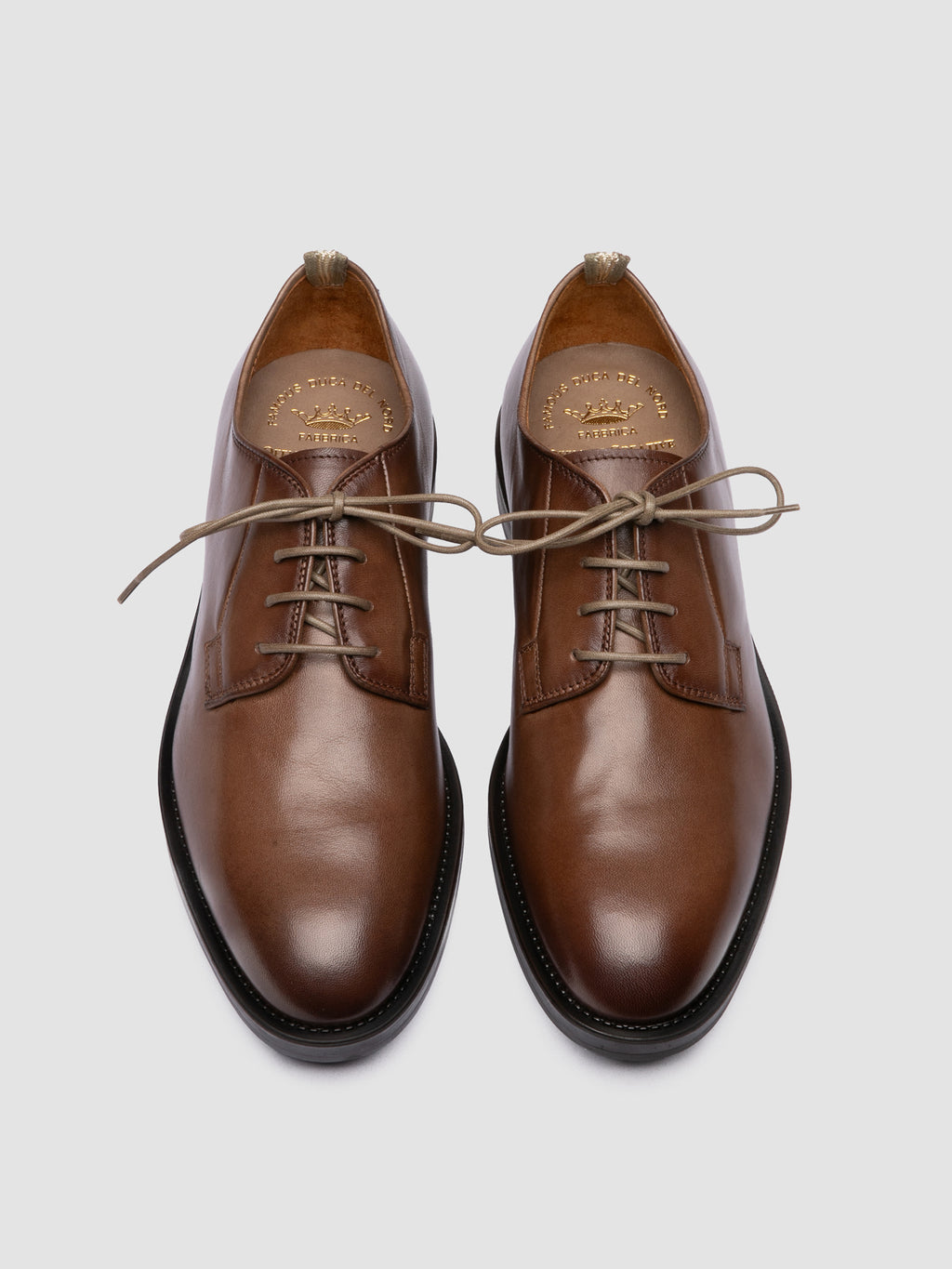 SILENT 001 - Brown Leather Derby Shoes - image 2,side view