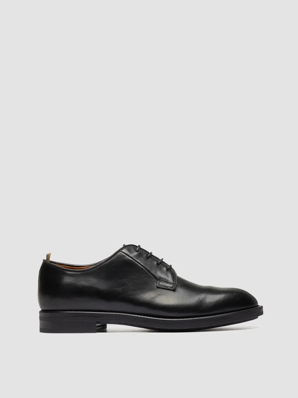 SILENT 001 - Black Leather Derby Shoes - image 1,side view