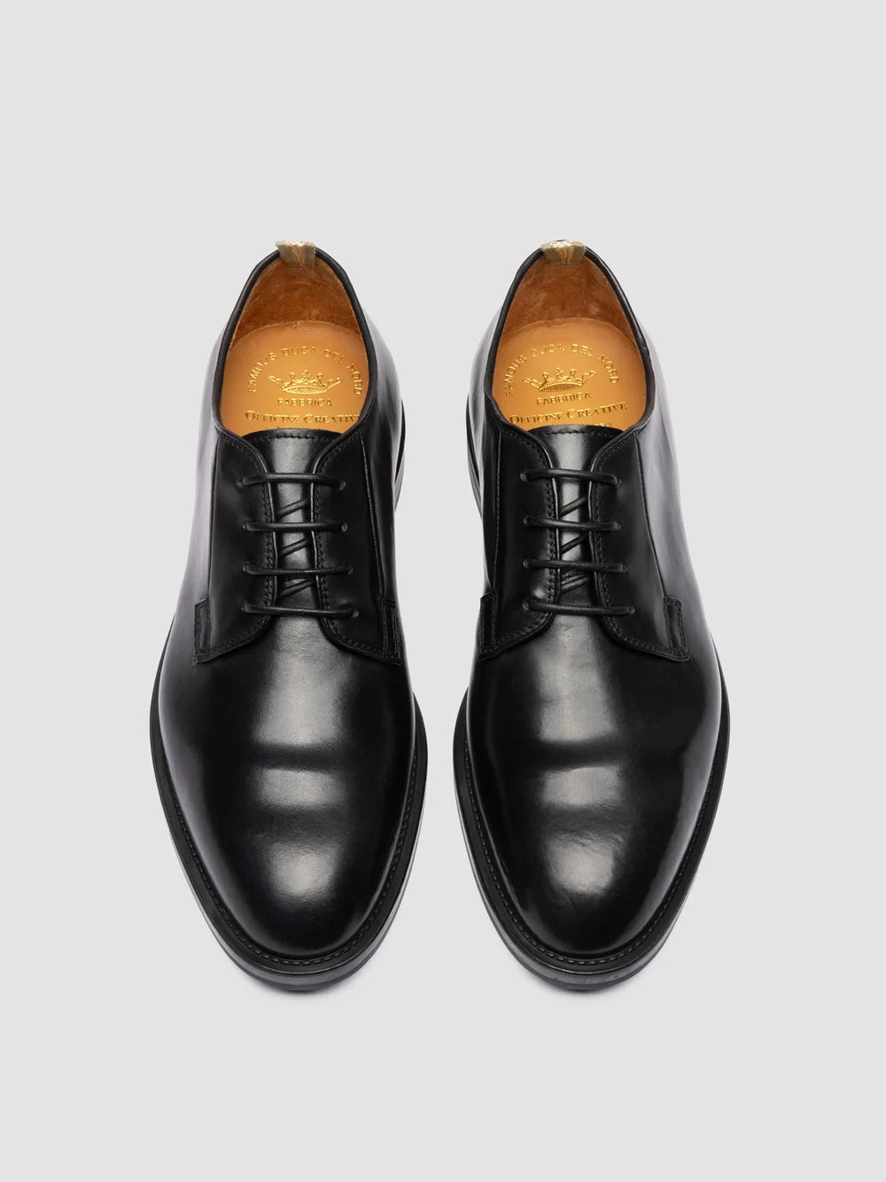 SILENT 001 - Black Leather Derby Shoes - image 2,side view
